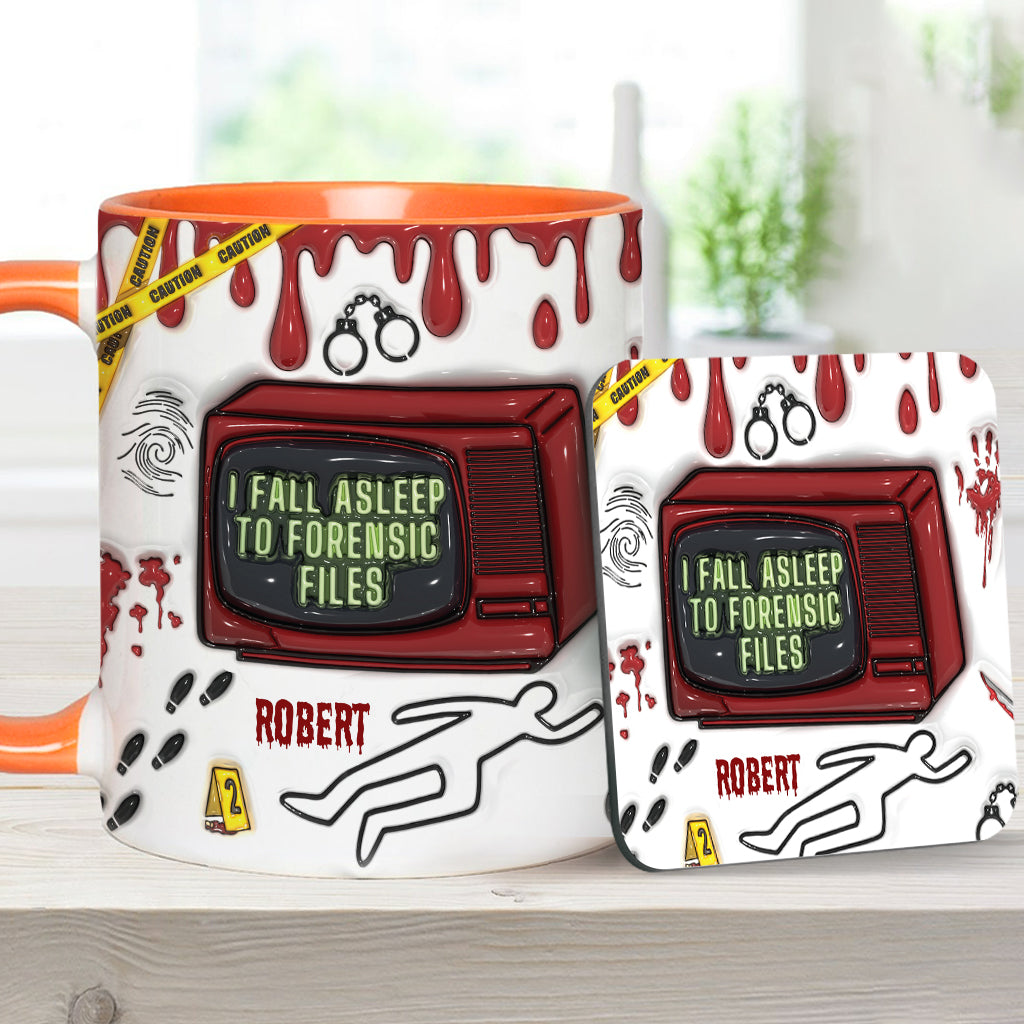 I Fall Asleep For Forensic Files - Personalized Accent Mug
