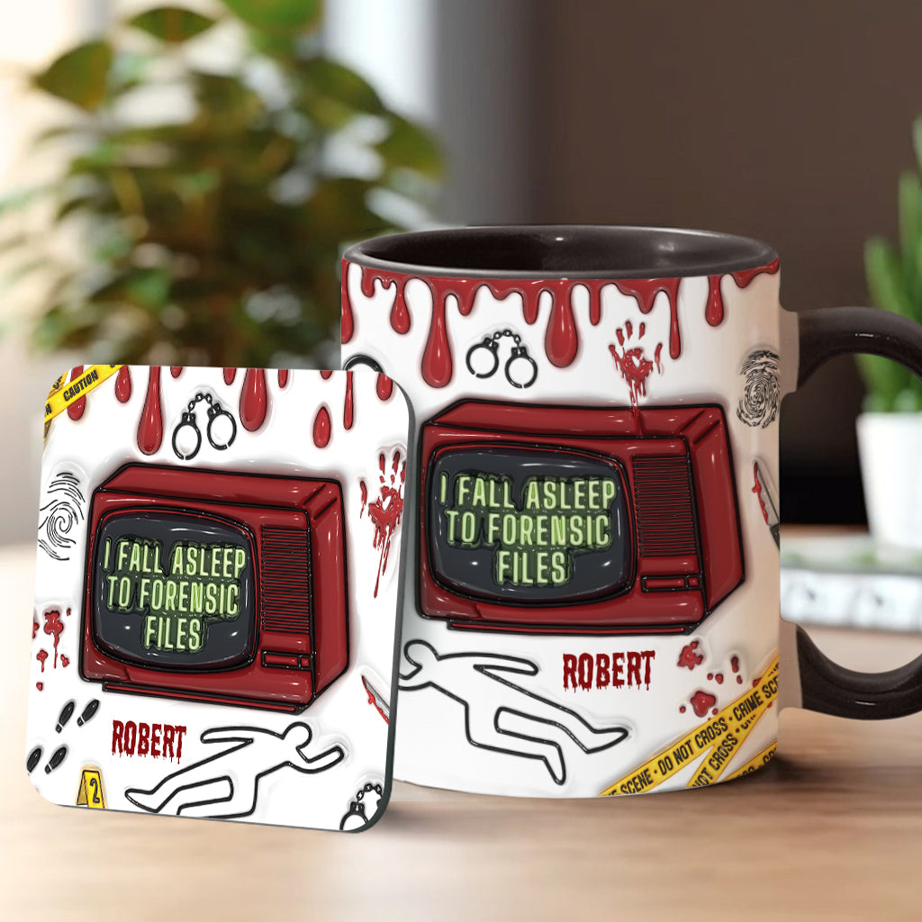 I Fall Asleep For Forensic Files - Personalized Accent Mug