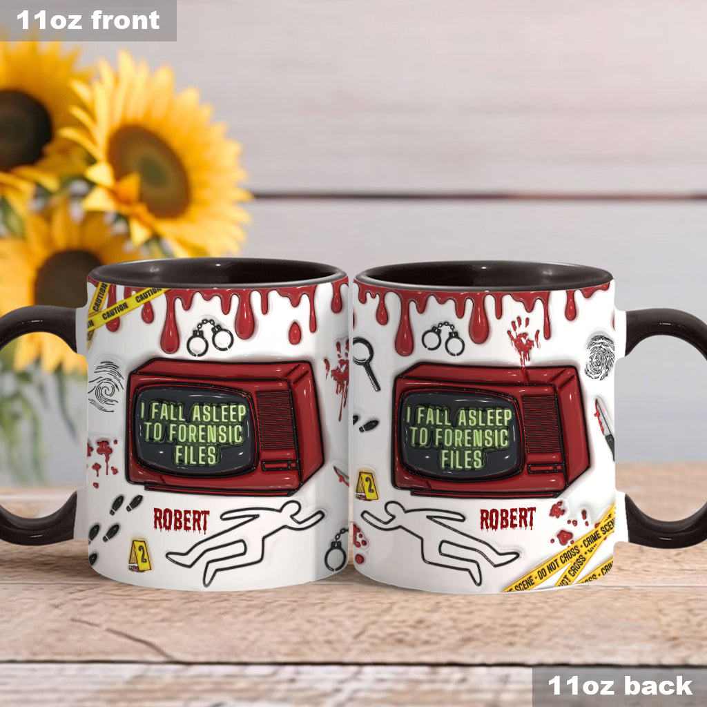 I Fall Asleep For Forensic Files - Personalized Accent Mug