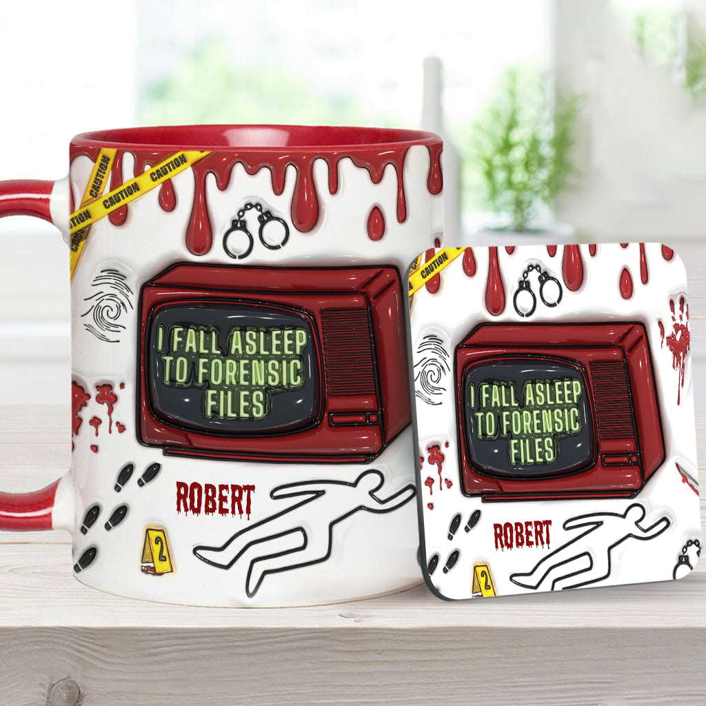 I Fall Asleep For Forensic Files - Personalized Accent Mug