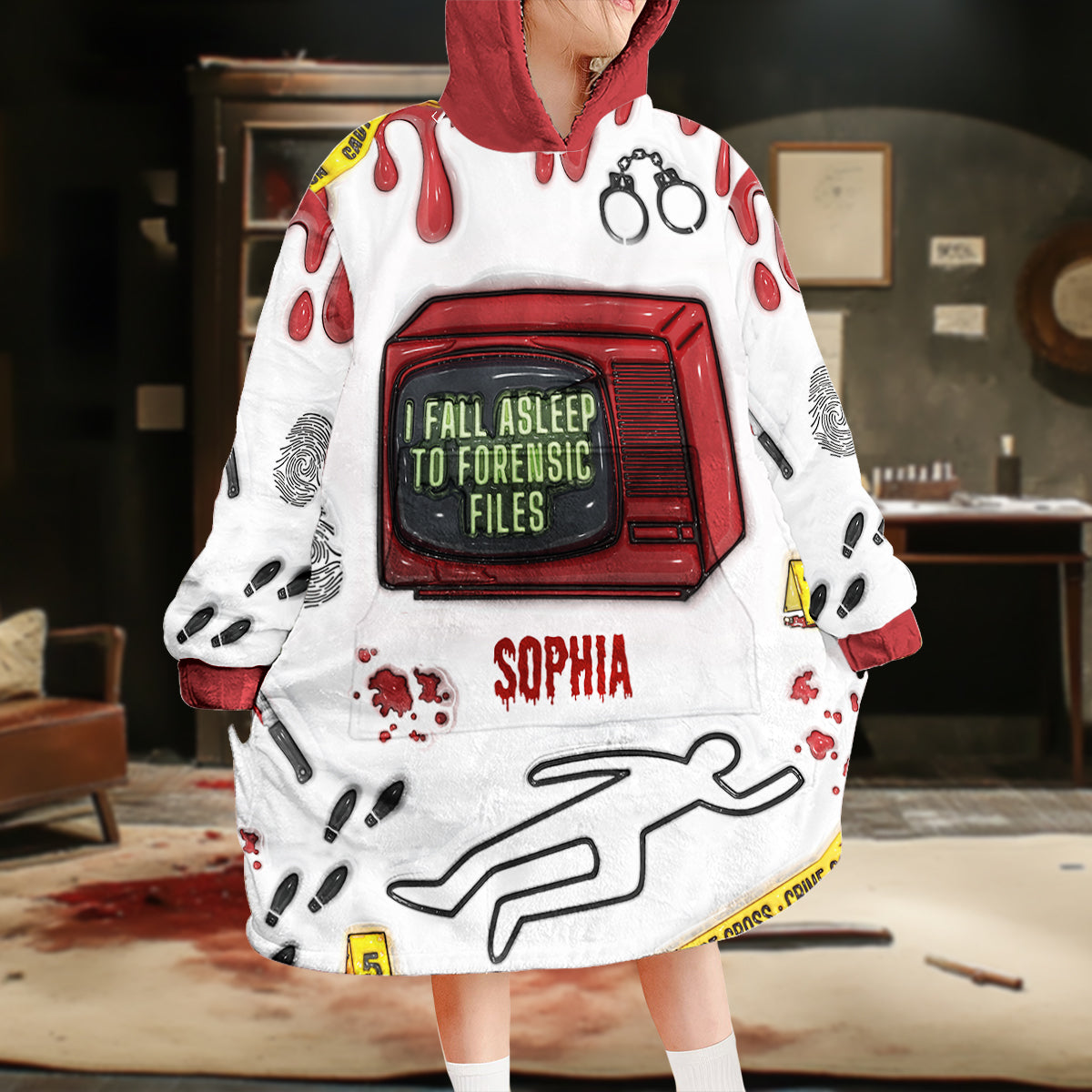 I Fall Asleep For Forensic Files - Personalized Blanket Hoodie