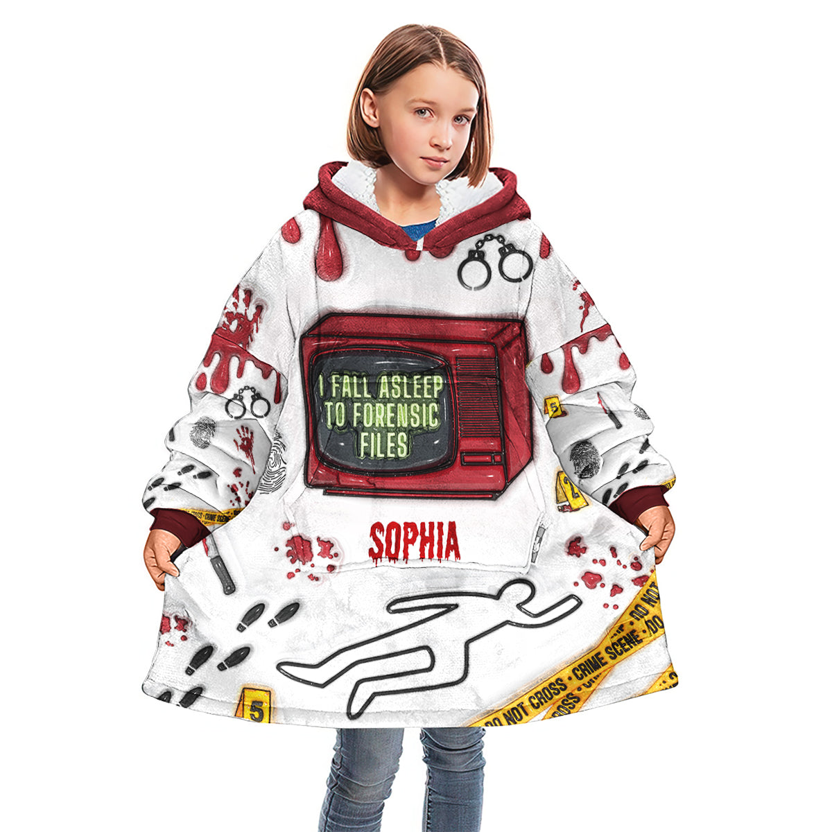 I Fall Asleep For Forensic Files - Personalized Blanket Hoodie