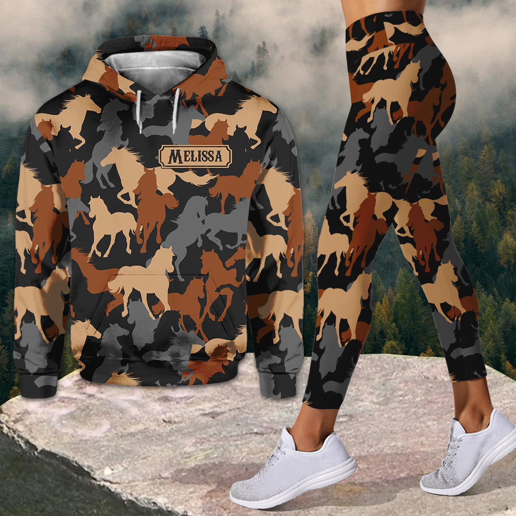 Passionnés de chevaux ? Sweat à capuche et legging personnalisés à motif cheval.