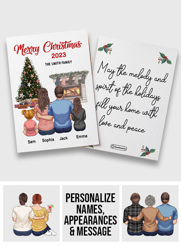 Merry Christmas Gingerbread Family - Personalized Family Greeting Card