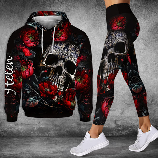 Skull And Roses - Sweat à capuche et legging personnalisés Skull And Roses