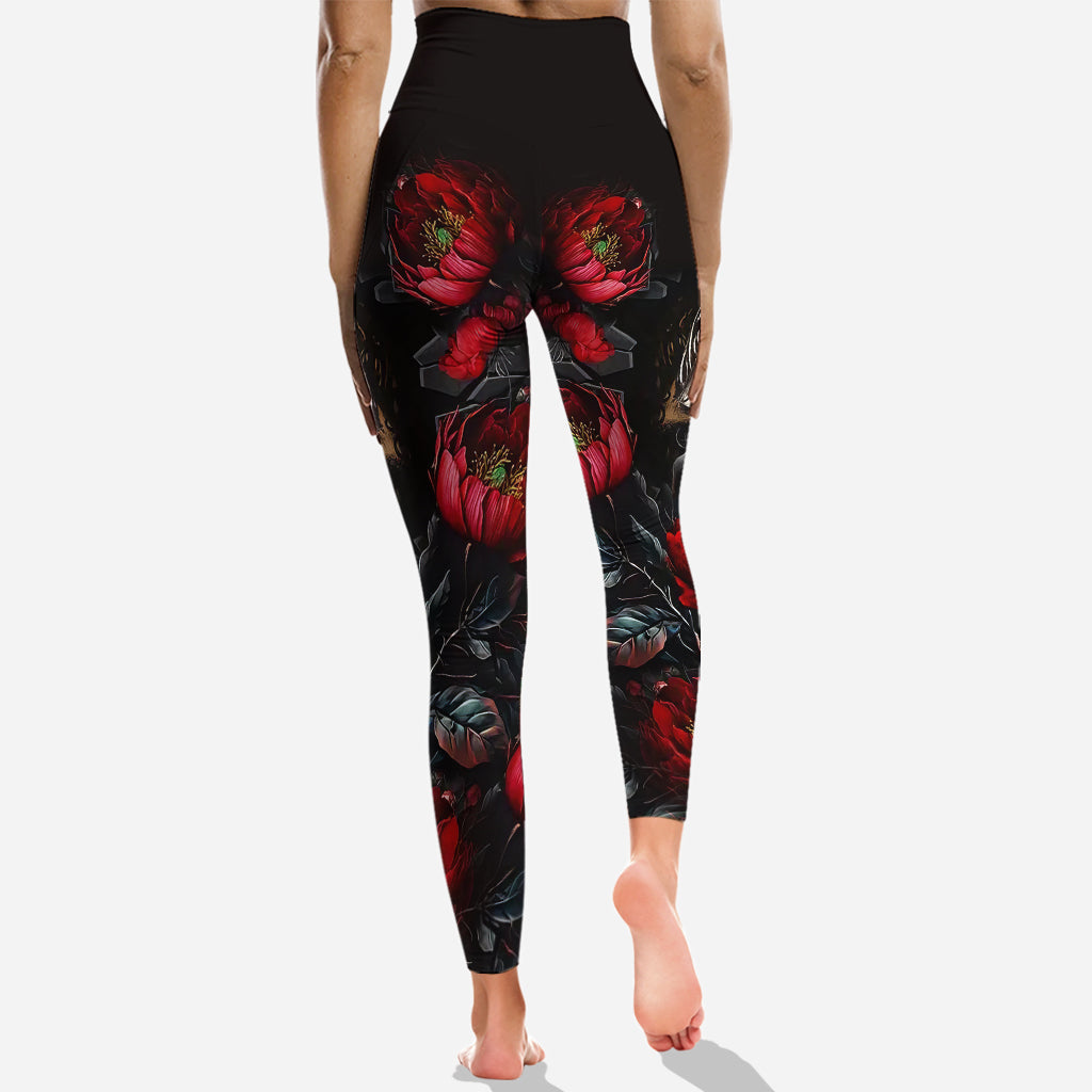 Skull And Roses - Sweat à capuche et legging personnalisés Skull And Roses