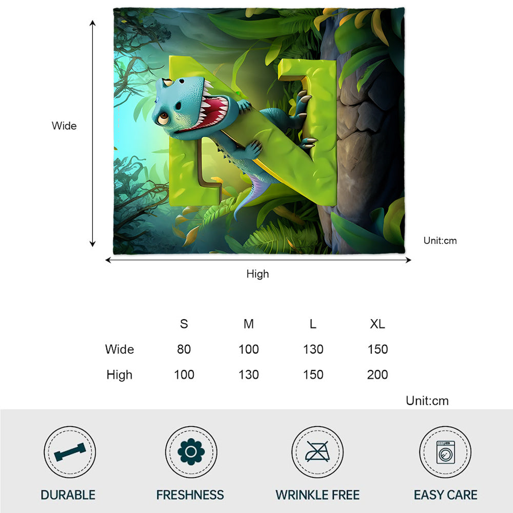 Couverture enfant personnalisée « J’adore les dinosaures »