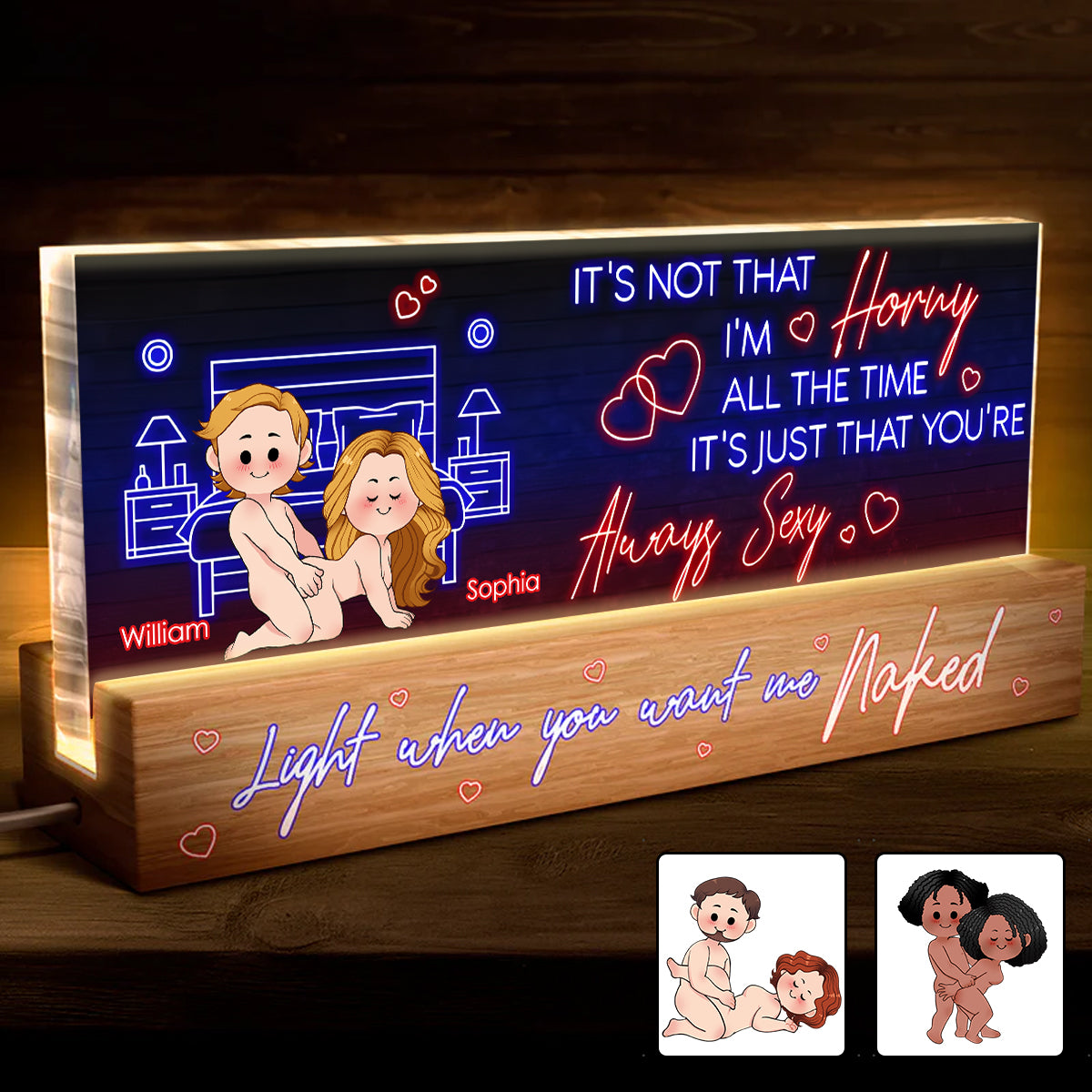 Turn Me On - Personalized Couple Custom LED Night Light