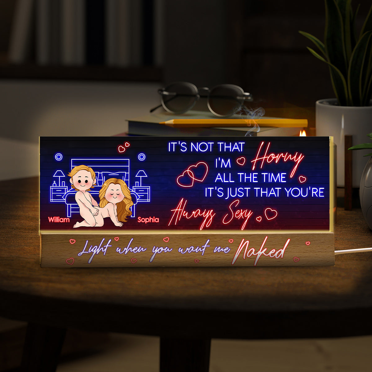 Turn Me On - Personalized Couple Custom LED Night Light