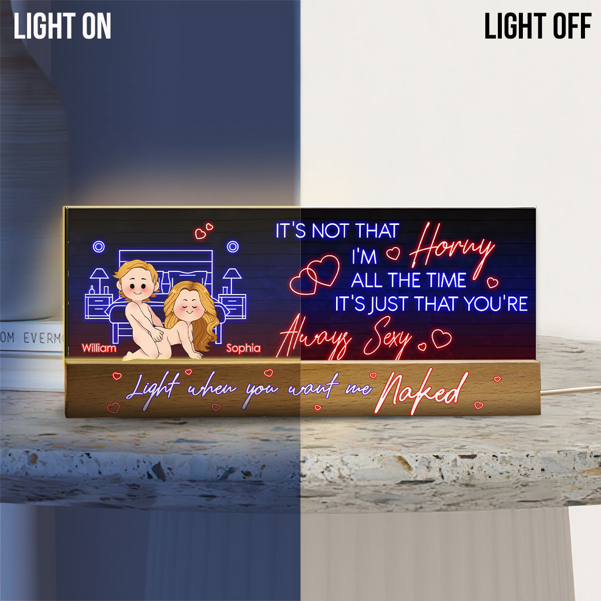 Turn Me On - Personalized Couple Custom LED Night Light