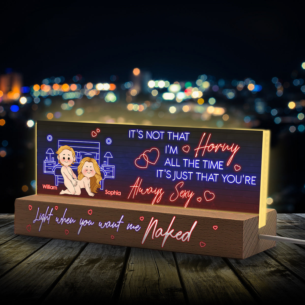 Turn Me On - Personalized Couple Custom LED Night Light
