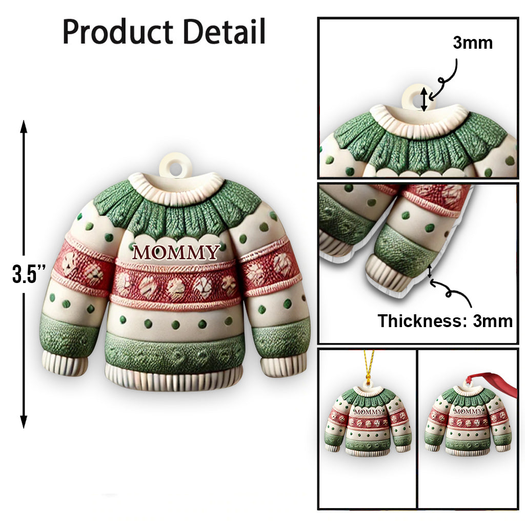 Bonnet d'hiver de Noël - Ornement familial personnalisé