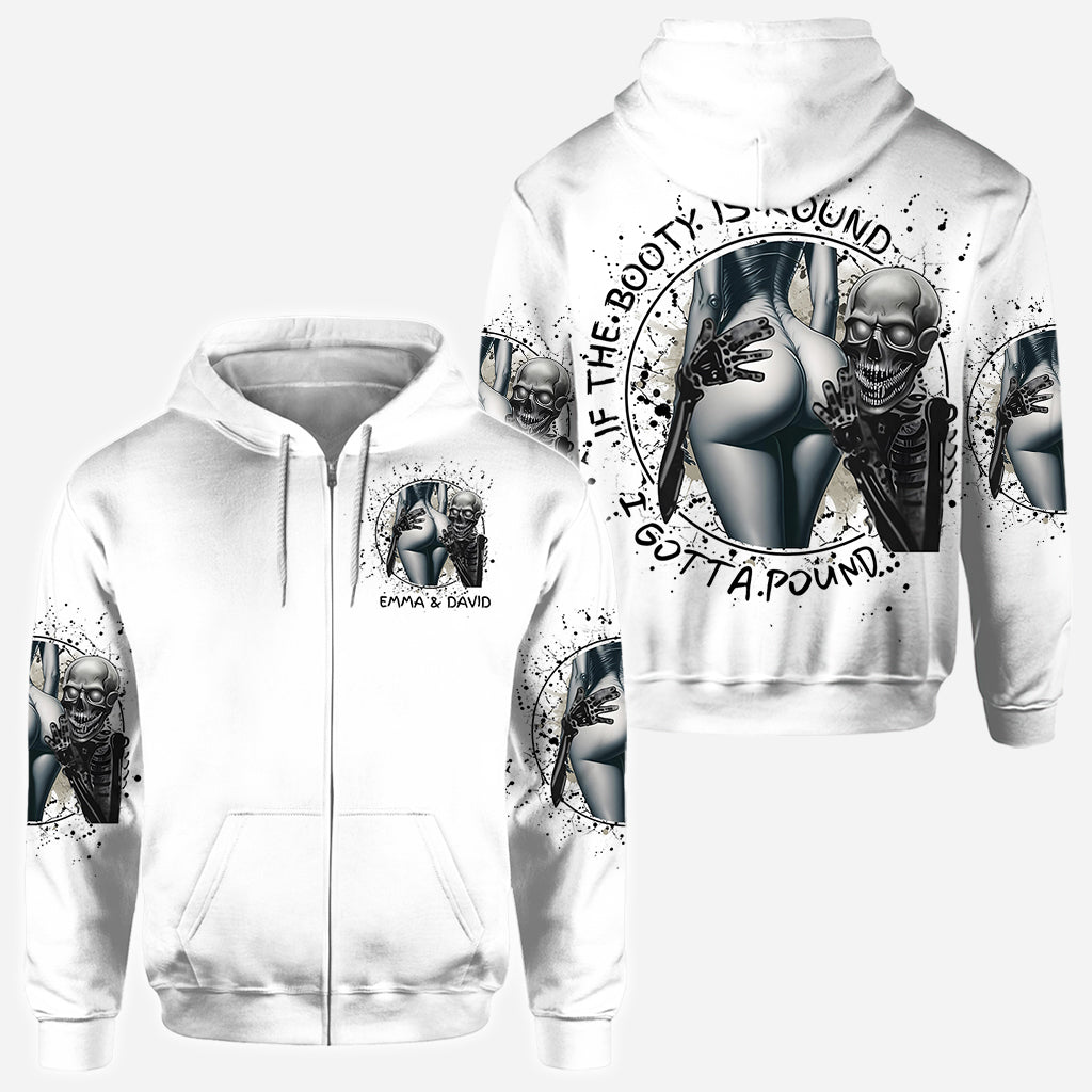 Si les fesses sont rondes, je dois les baiser - T-shirt personnalisé avec tête de mort sur toute la surface