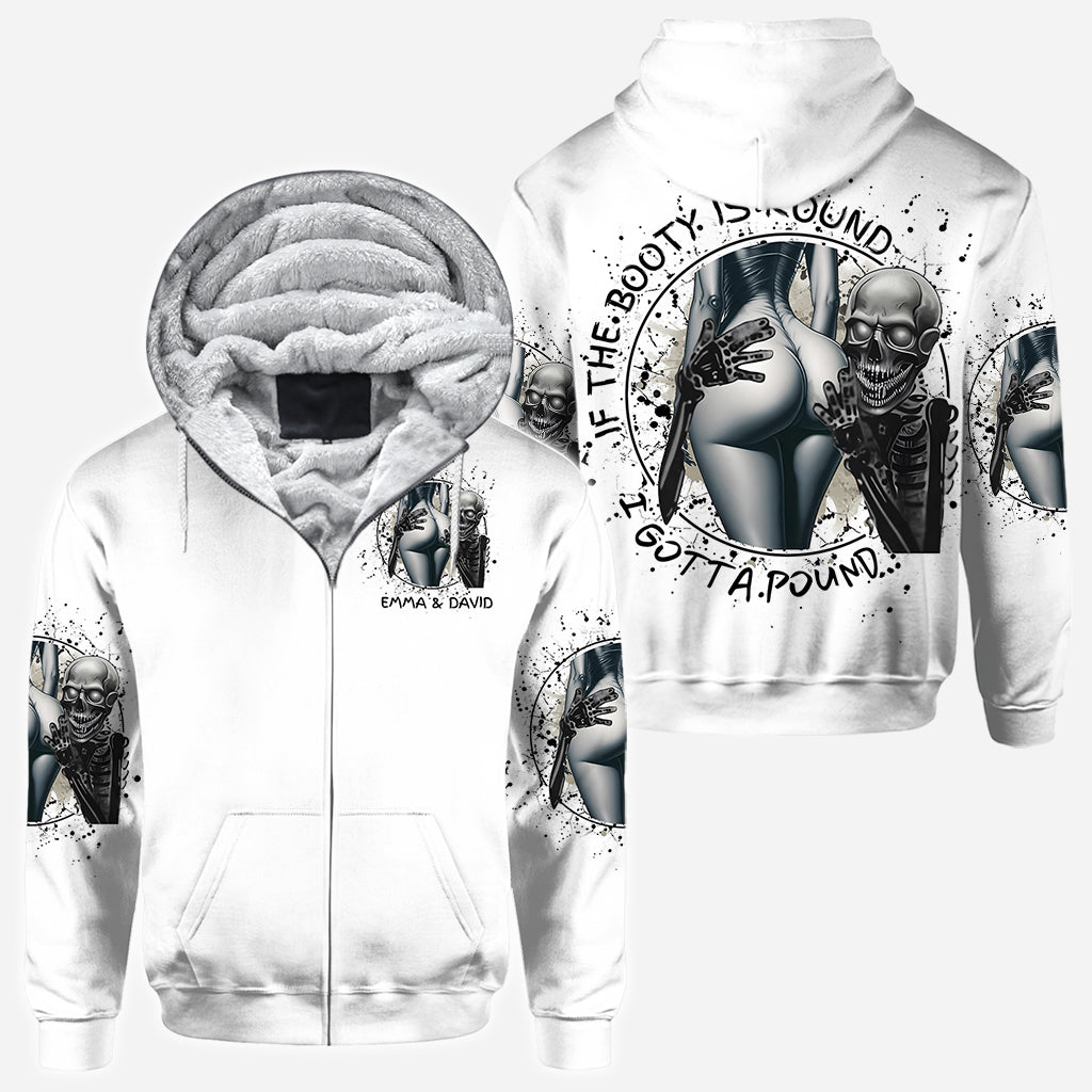 Si les fesses sont rondes, je dois les baiser - T-shirt personnalisé avec tête de mort sur toute la surface