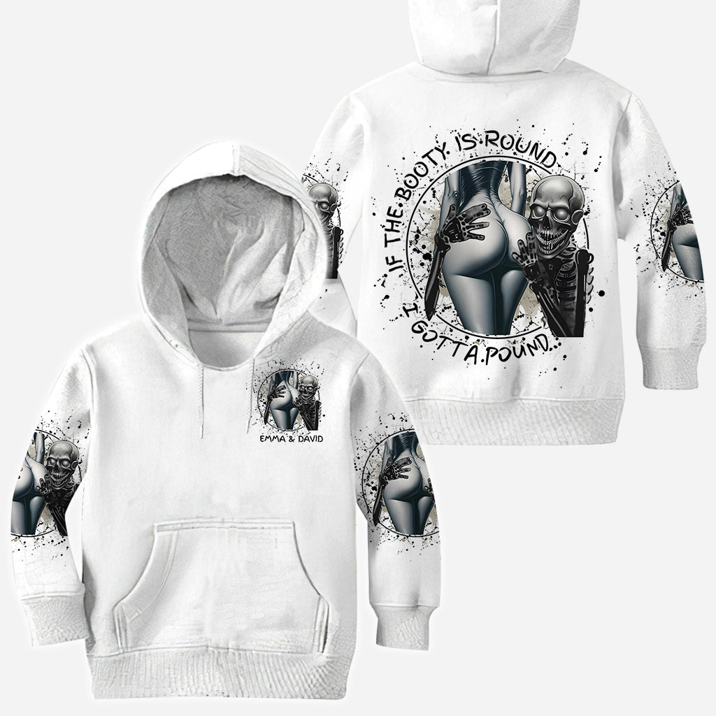 Si les fesses sont rondes, je dois les baiser - T-shirt personnalisé avec tête de mort sur toute la surface