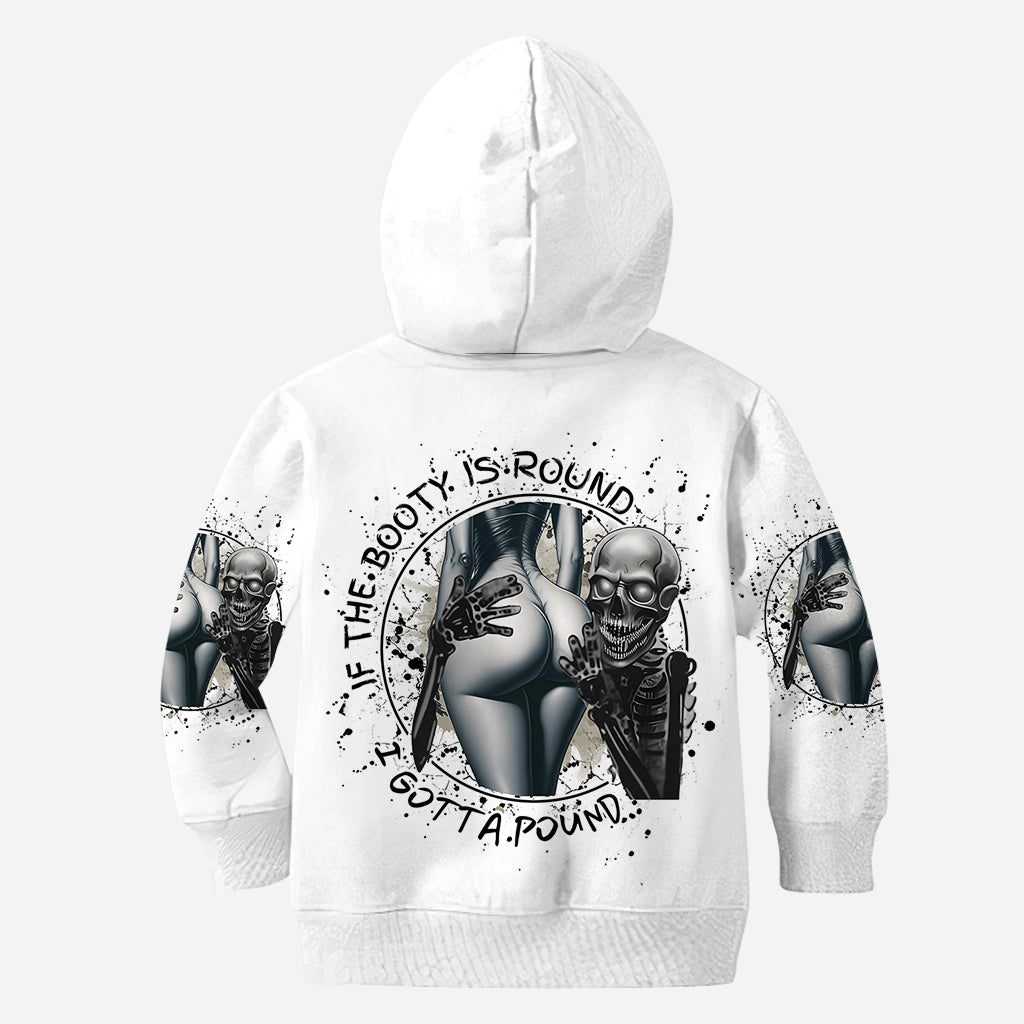 Si les fesses sont rondes, je dois les baiser - T-shirt personnalisé avec tête de mort sur toute la surface