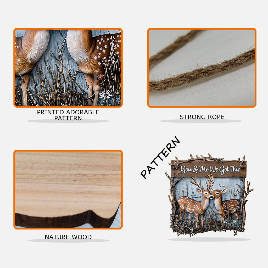 Toi et moi, on gère ça, chers couples - Panneau en bois personnalisé sur le thème de la chasse