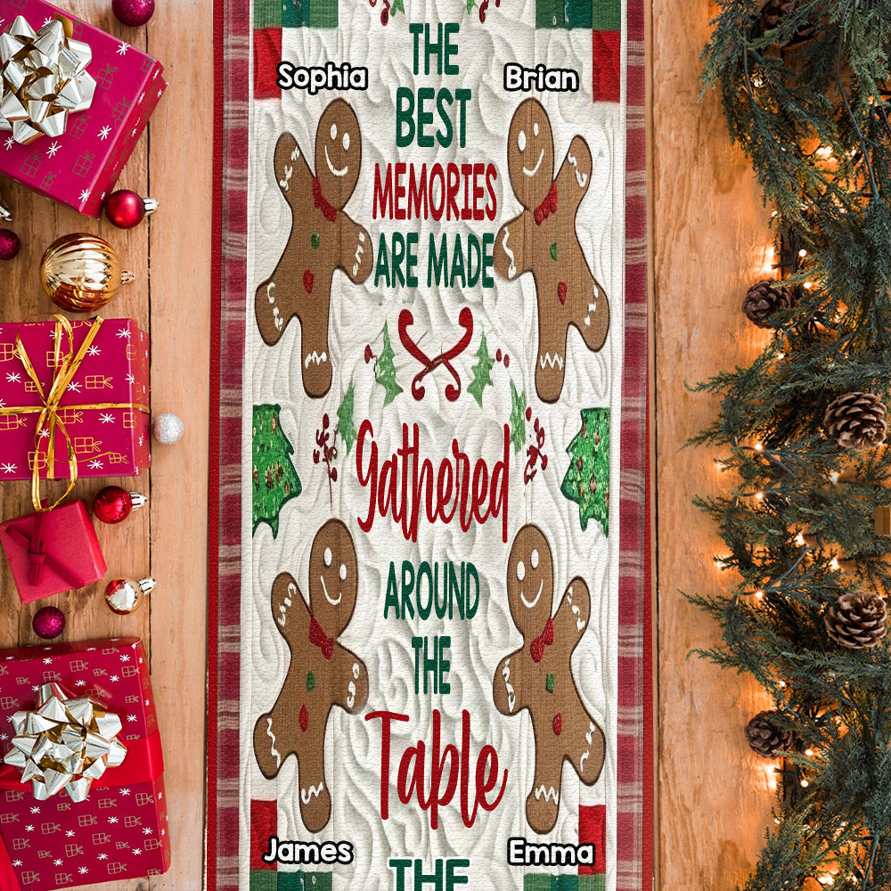 Les plus beaux souvenirs se créent autour de la table - Chemin de table familial personnalisé