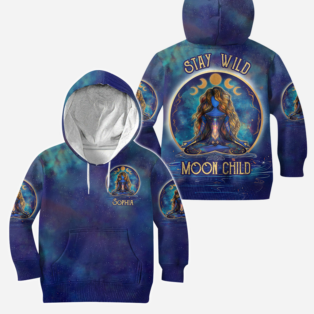 Reste sauvage, enfant de la lune - Sweat à capuche et legging de yoga personnalisés