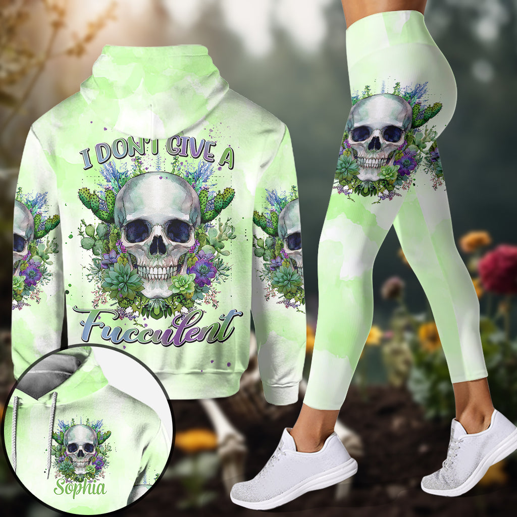 Je m'en fiche complètement - Sweat à capuche et legging de jardinage personnalisés