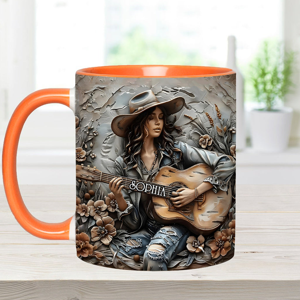 Gypsy Soul Guitar - Personalized Hippie Accent Mug