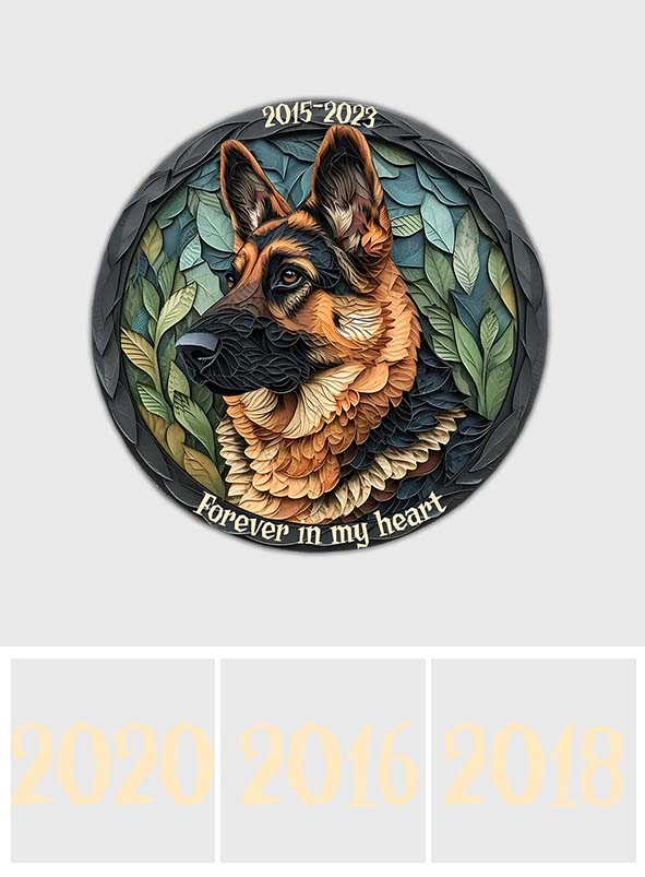 Forever In My Heart - Personalized German Shepherd Dog Round Shaped Stone
