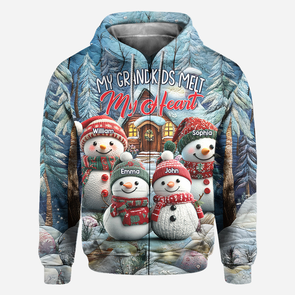 Mes petits-enfants me font fondre le cœur - T-shirt personnalisé « Mamie »