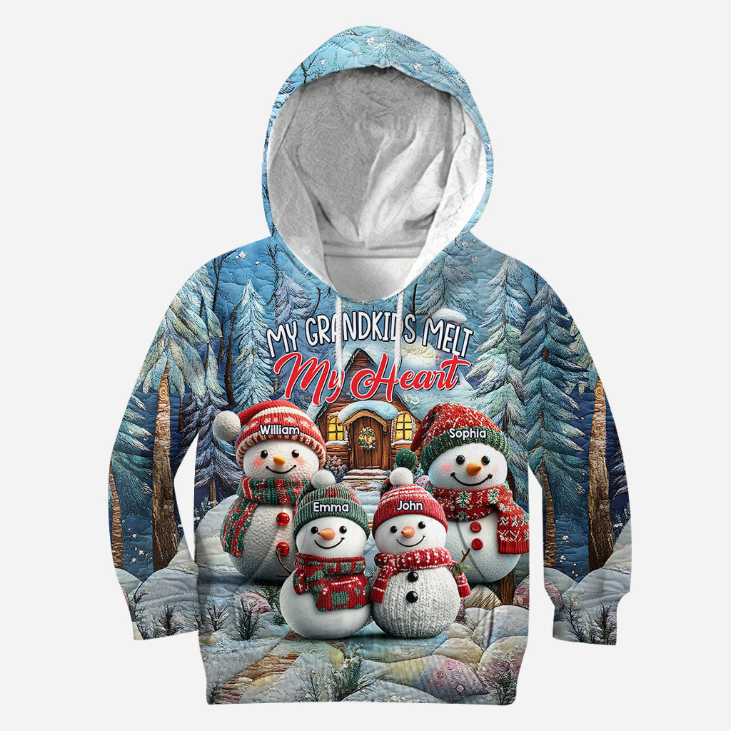 Mes petits-enfants me font fondre le cœur - T-shirt personnalisé « Mamie »