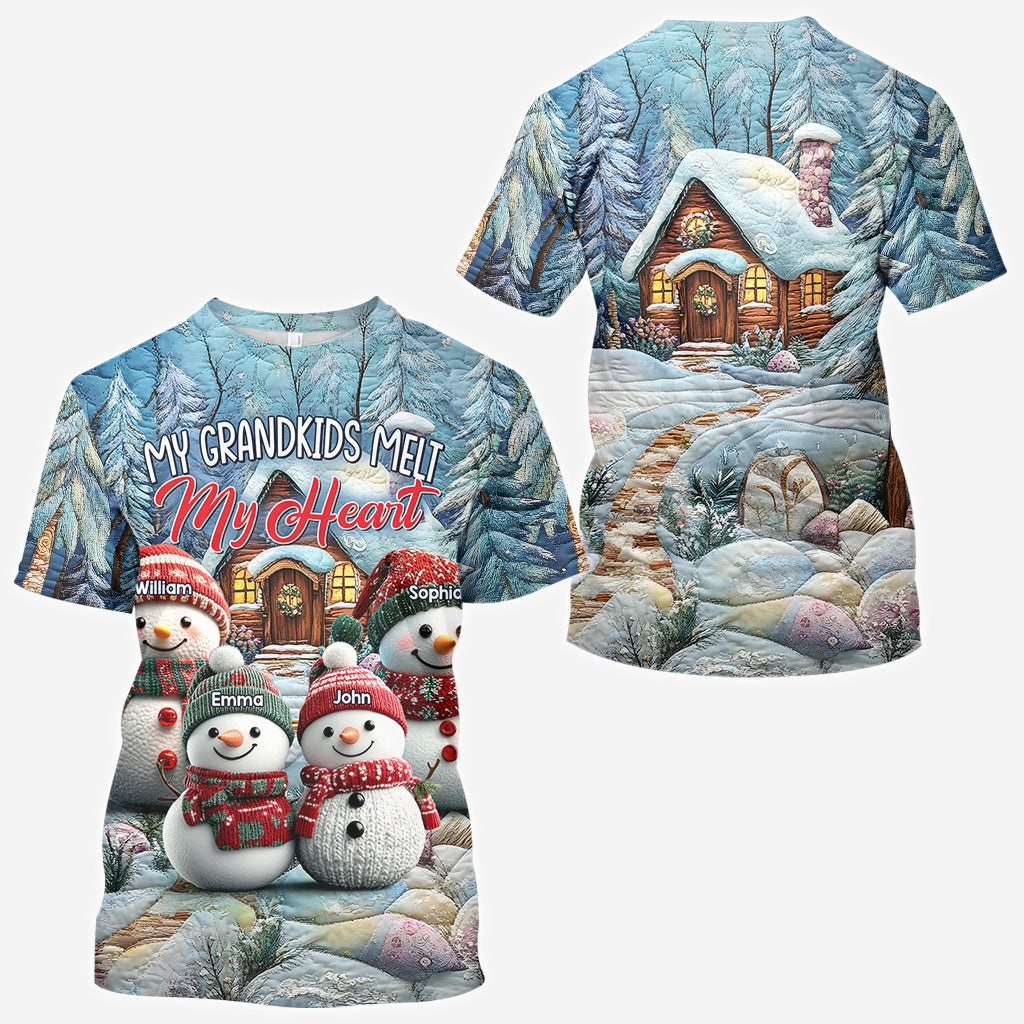 Mes petits-enfants me font fondre le cœur - T-shirt personnalisé « Mamie »