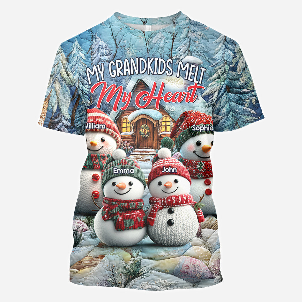 Mes petits-enfants me font fondre le cœur - T-shirt personnalisé « Mamie »