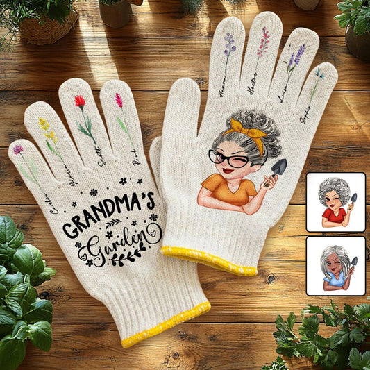 Grandma's/ Mom's ... Garden - Personalized Gardening Garden Gloves
