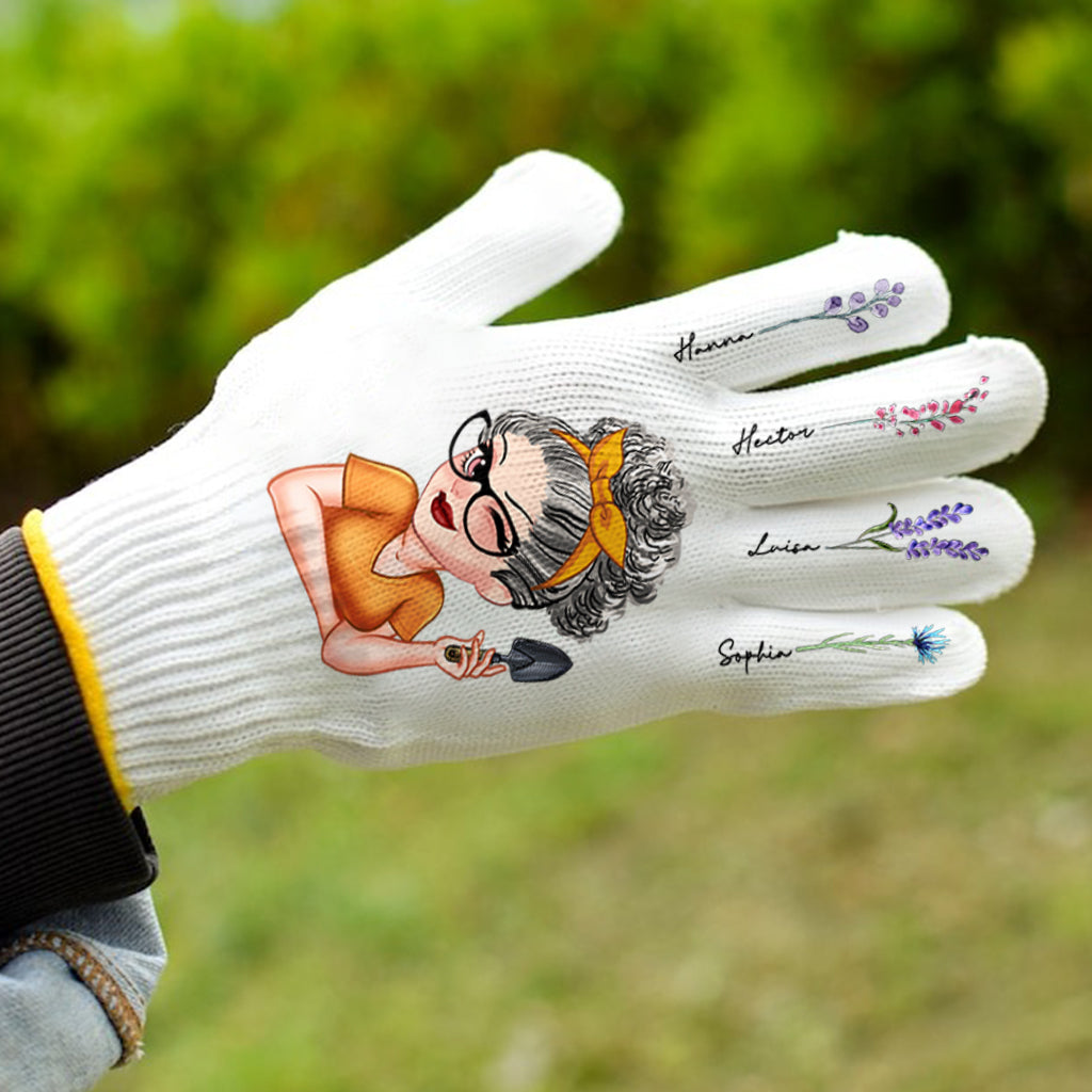Gants de jardinage personnalisés pour grand-mère/maman