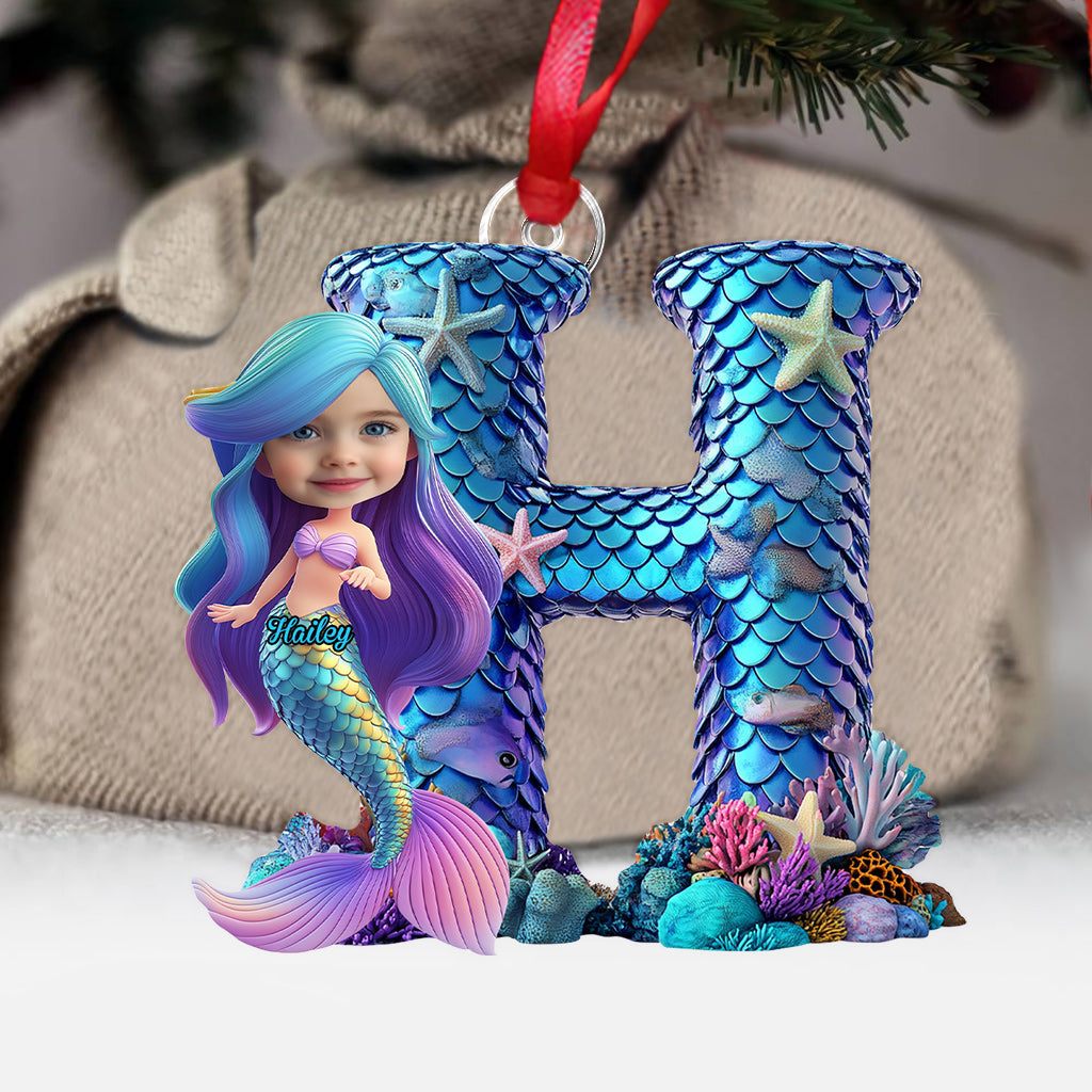 Mermaid Alphabet Letters - Personalized Kid Custom Shaped Ornament