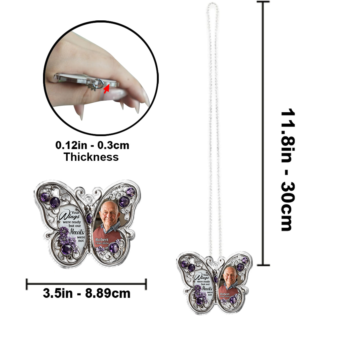 Your Wings Were Ready But Our Hearts Was Not - Personalized Memorial Custom Shaped Ornament