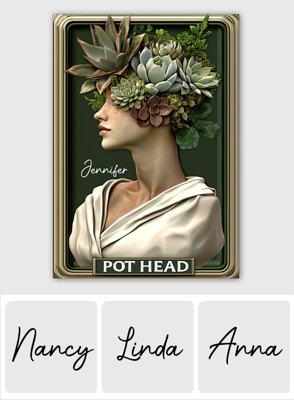Pot Head - Personalized Gardening Rectangle Metal Sign