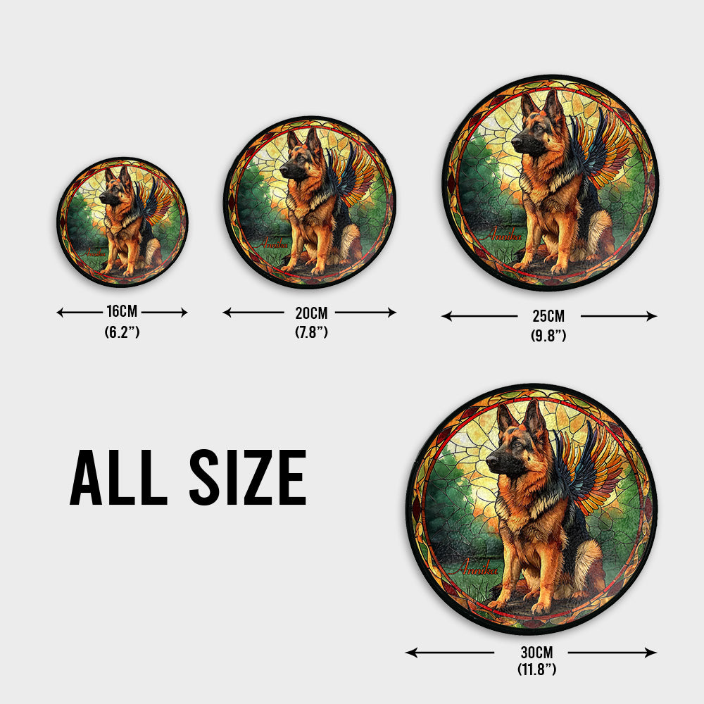 À jamais dans mon cœur - Attrape-soleil en vitrail personnalisé avec un berger allemand