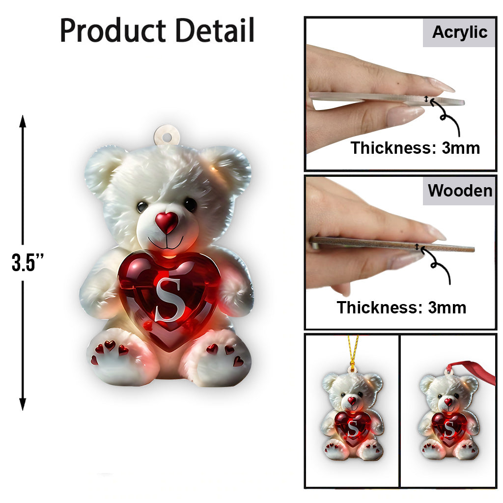 Lettre ours mignon - Ornement personnalisé pour enfant