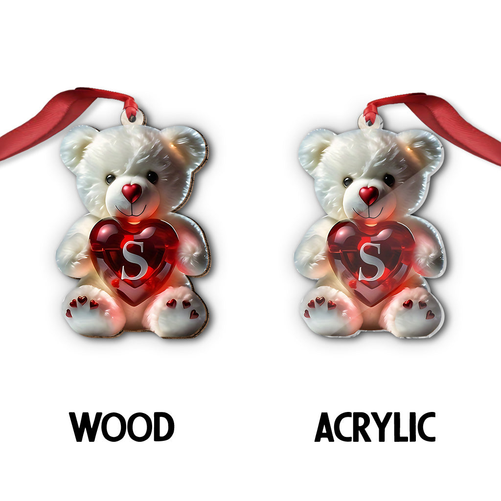 Lettre ours mignon - Ornement personnalisé pour enfant