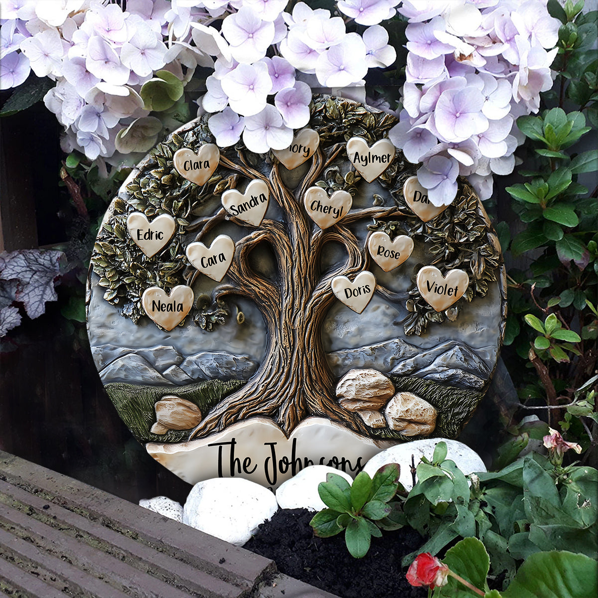 Our Grandkids 2024 - Personalized Grandma Round Shaped Stone