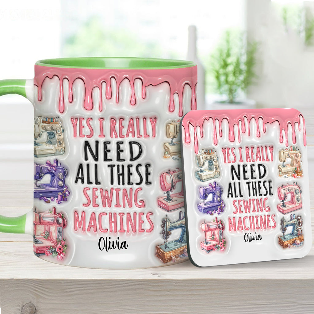J'ai vraiment besoin de toutes ces machines à coudre ! – Mug personnalisé sur le thème de la couture