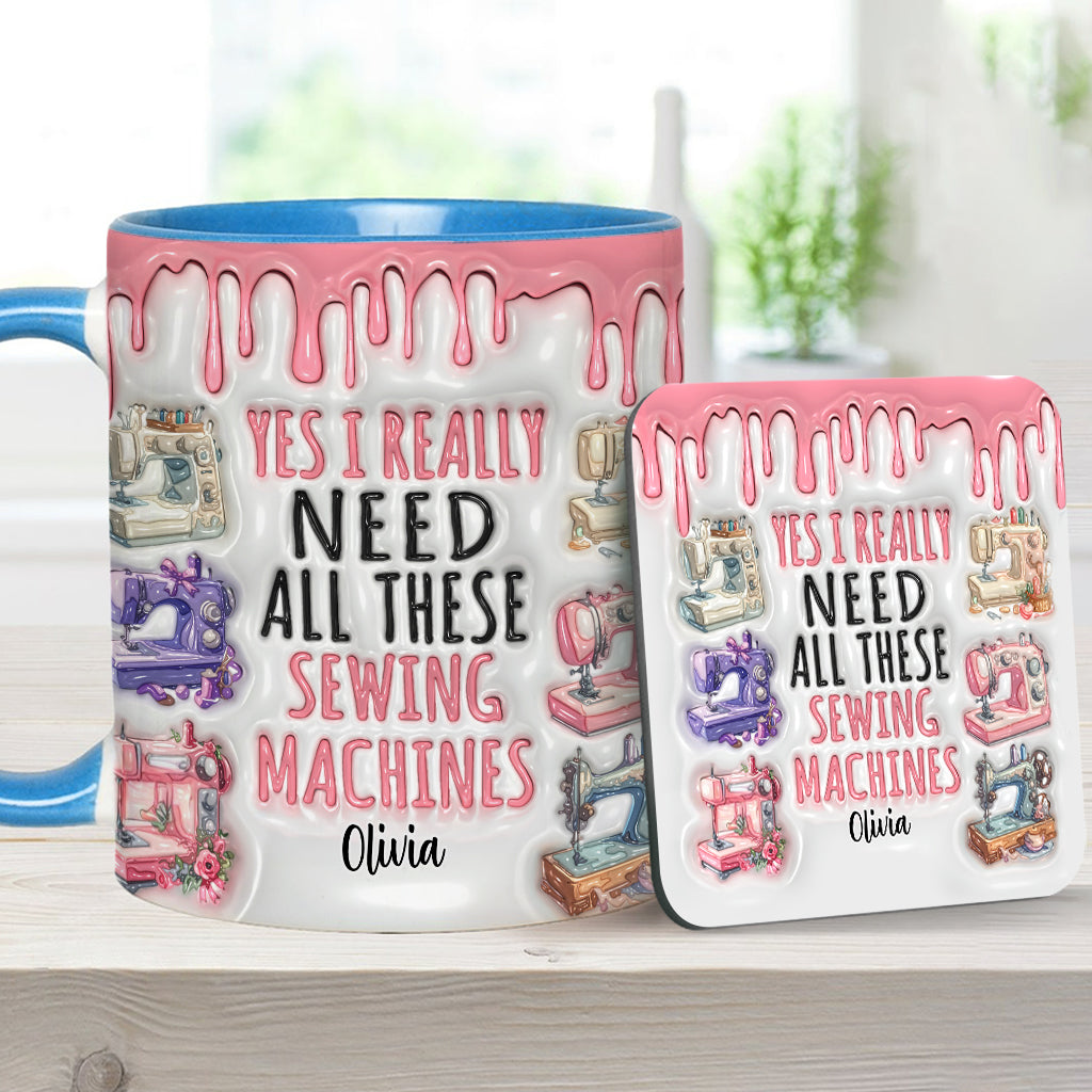 J'ai vraiment besoin de toutes ces machines à coudre ! – Mug personnalisé sur le thème de la couture