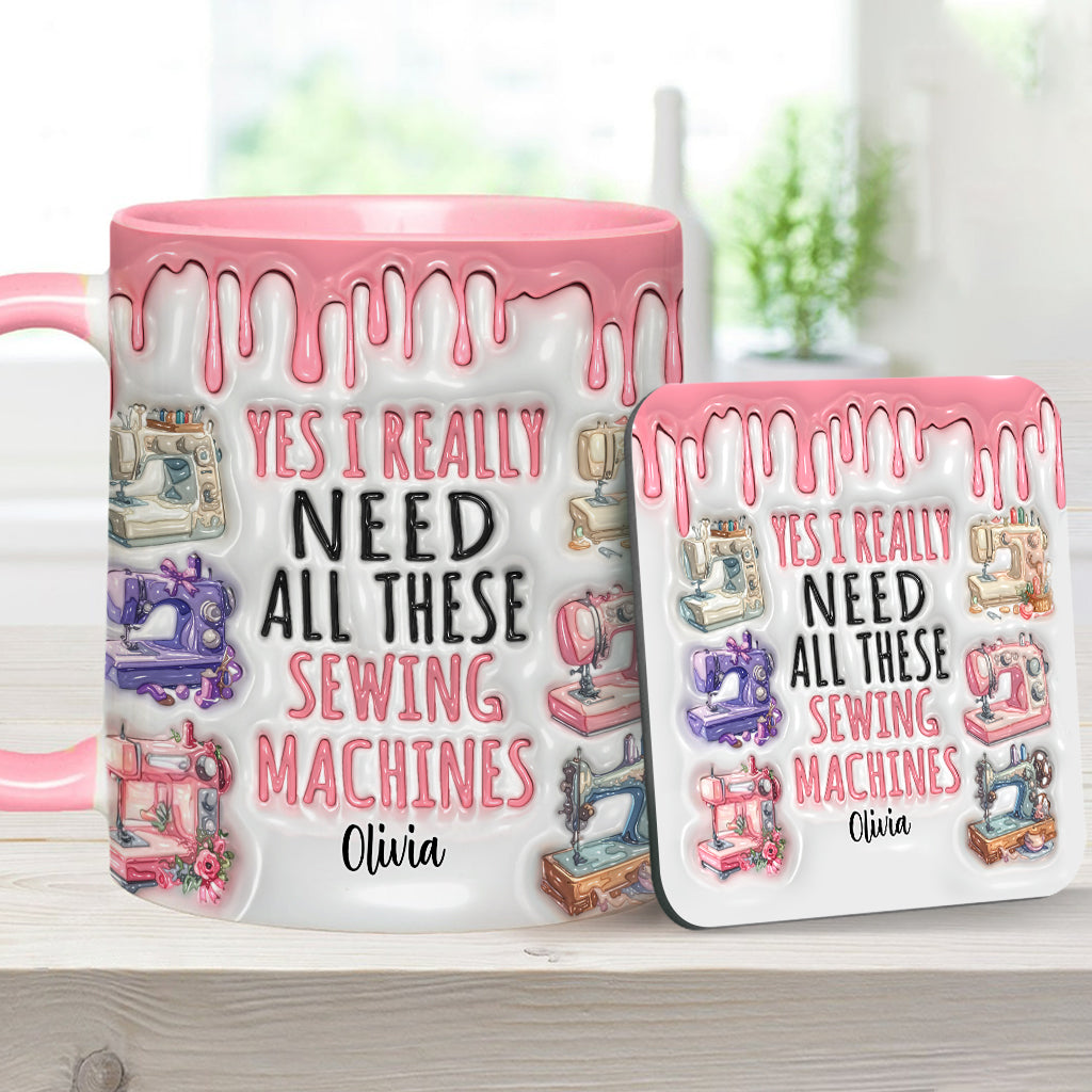 J'ai vraiment besoin de toutes ces machines à coudre ! – Mug personnalisé sur le thème de la couture