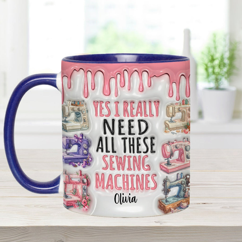 J'ai vraiment besoin de toutes ces machines à coudre ! – Mug personnalisé sur le thème de la couture