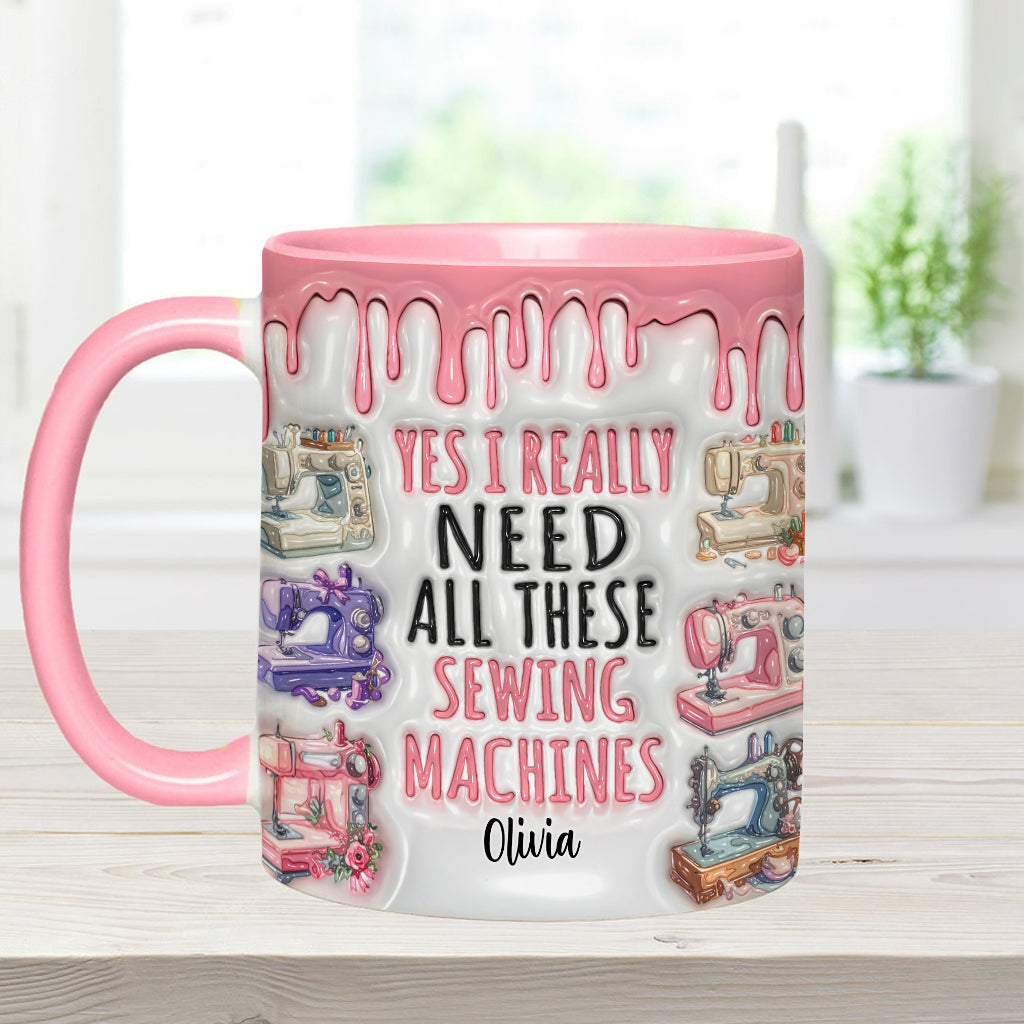 J'ai vraiment besoin de toutes ces machines à coudre ! – Mug personnalisé sur le thème de la couture