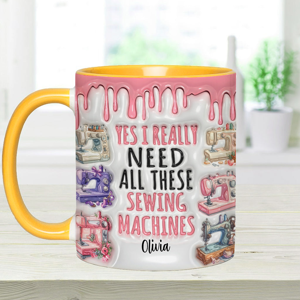 J'ai vraiment besoin de toutes ces machines à coudre ! – Mug personnalisé sur le thème de la couture