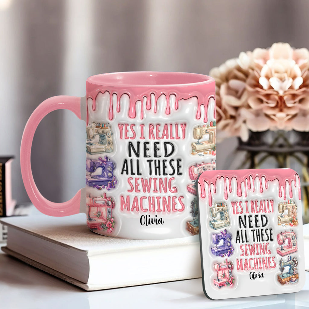 J'ai vraiment besoin de toutes ces machines à coudre ! – Mug personnalisé sur le thème de la couture