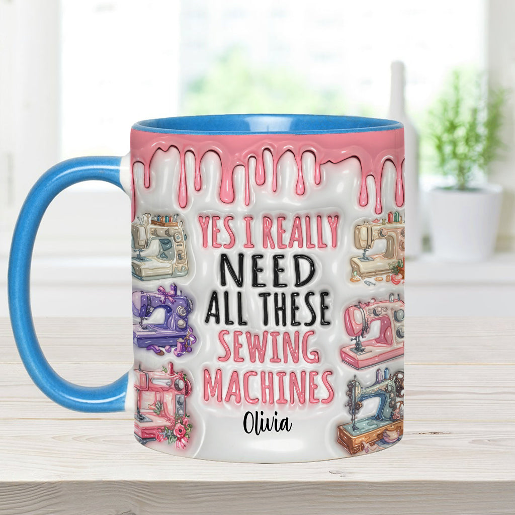 J'ai vraiment besoin de toutes ces machines à coudre ! – Mug personnalisé sur le thème de la couture
