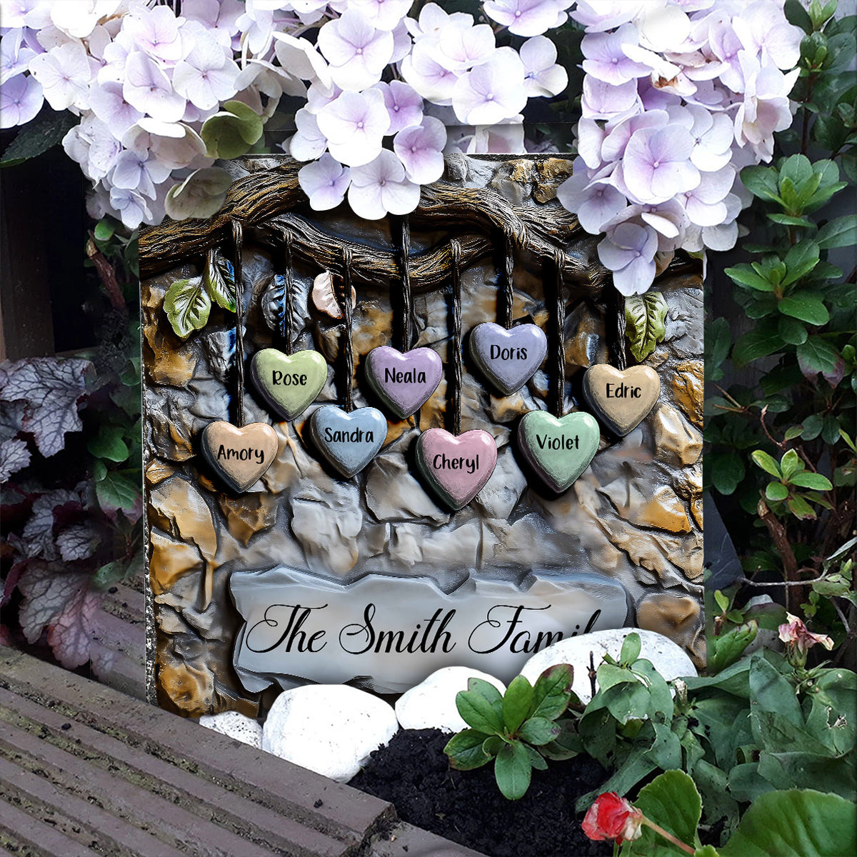 Ma Famille - Pierre carrée personnalisée pour la famille