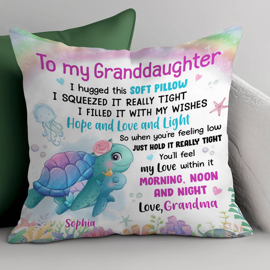 Coussin personnalisé « Animaux marins câlins » pour petit-fils et petite-fille - Coussin décoratif personnalisé pour petit-fils