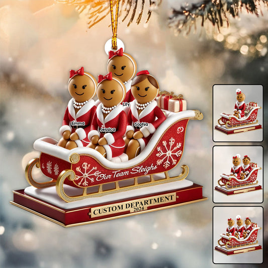 Our Team Sleigh, Colleagues Christmas Gifts - Personalized Colleague Ornament